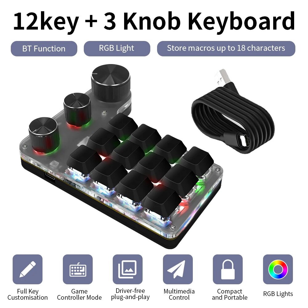 Bluetooth Programming Macro Cu - Gaming Keyboard Mini Mechanical ulasan dan harga