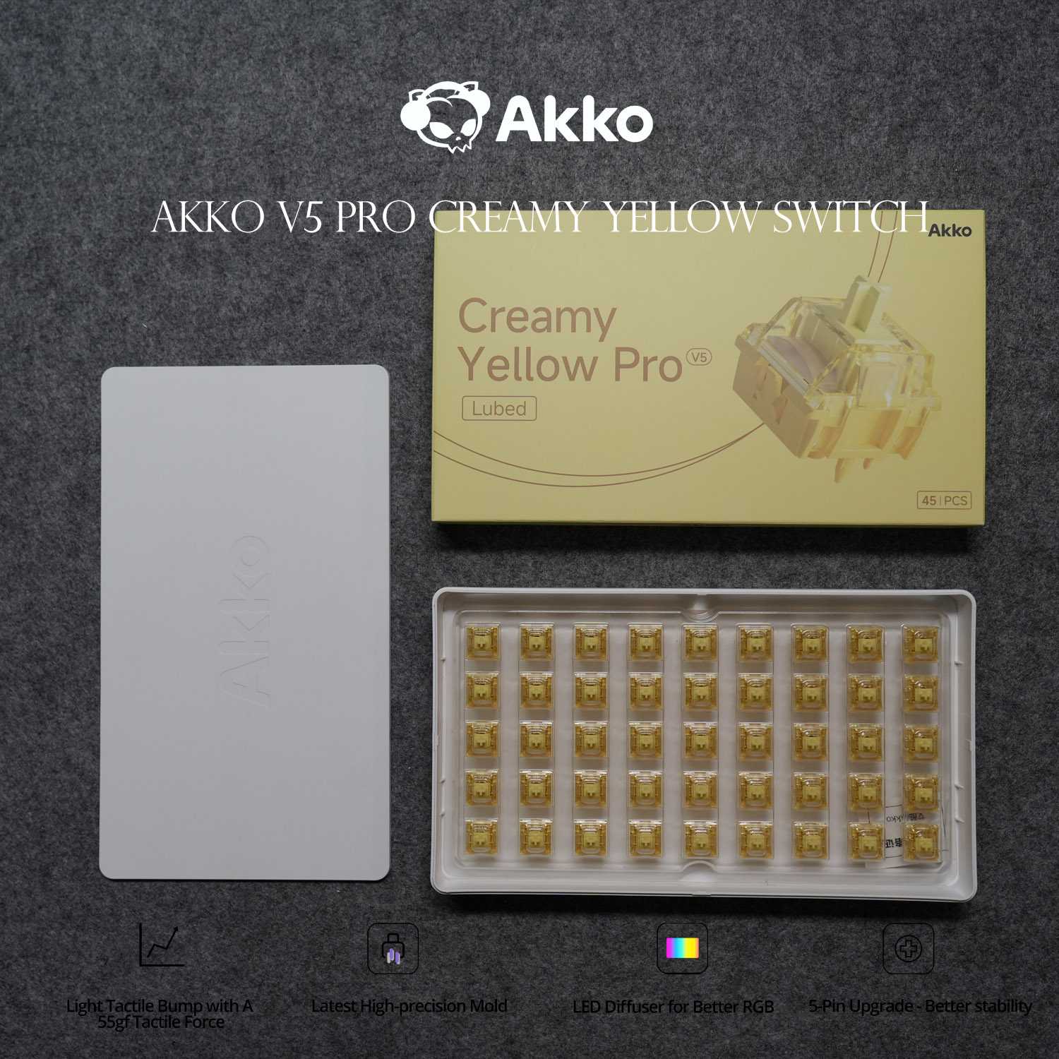 Akko V5 Pro Cream Yellow Switc - Keyboard Lube Kit ulasan dan harga